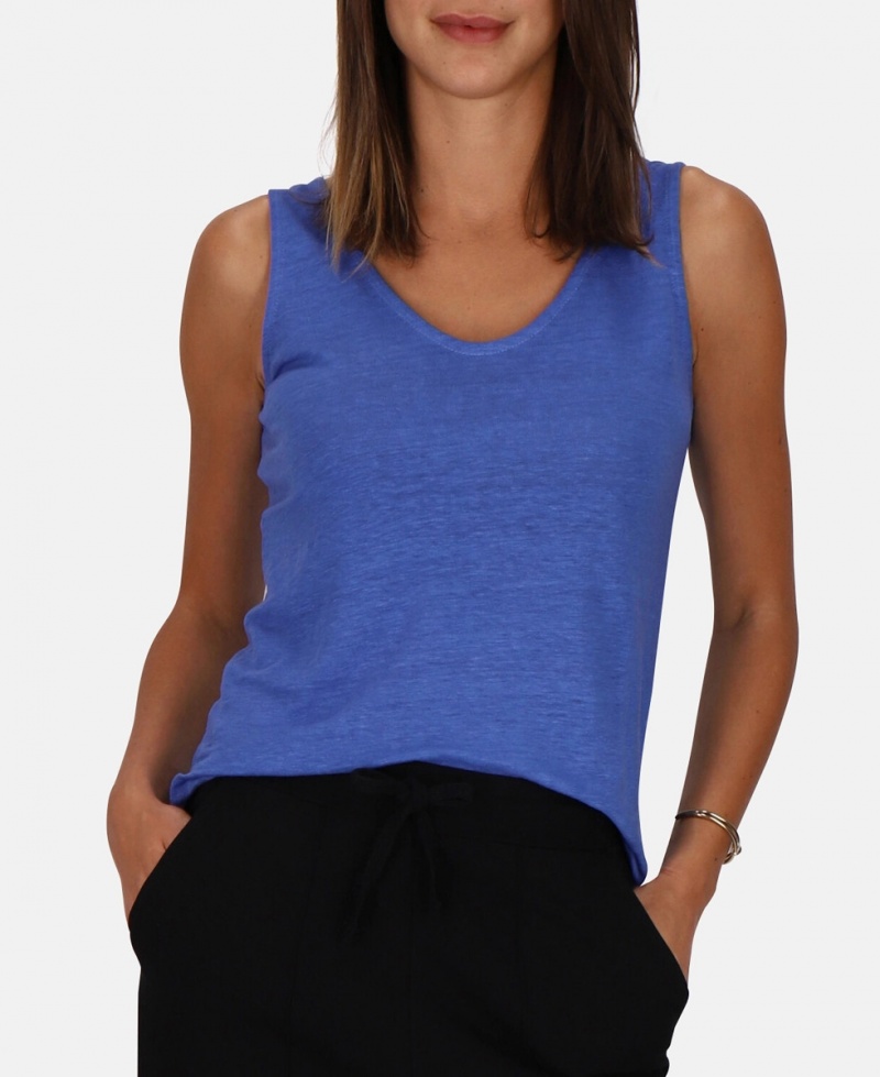 Debardeur Les Tropeziennes HEDI V-neck Indigo Bleu Femme|XWRO-68314516